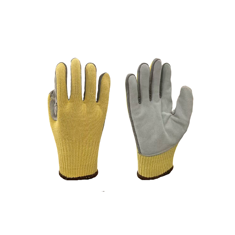 Lámhainní Cowhide Aramid Palm-fheistithe Barr-gráin